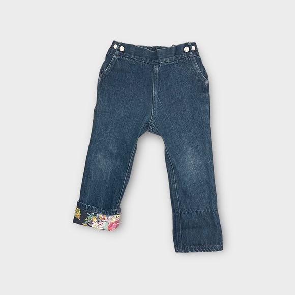 Project Pomona Floral Lined Cloth Diaper Jeans - Picture 1 of 4